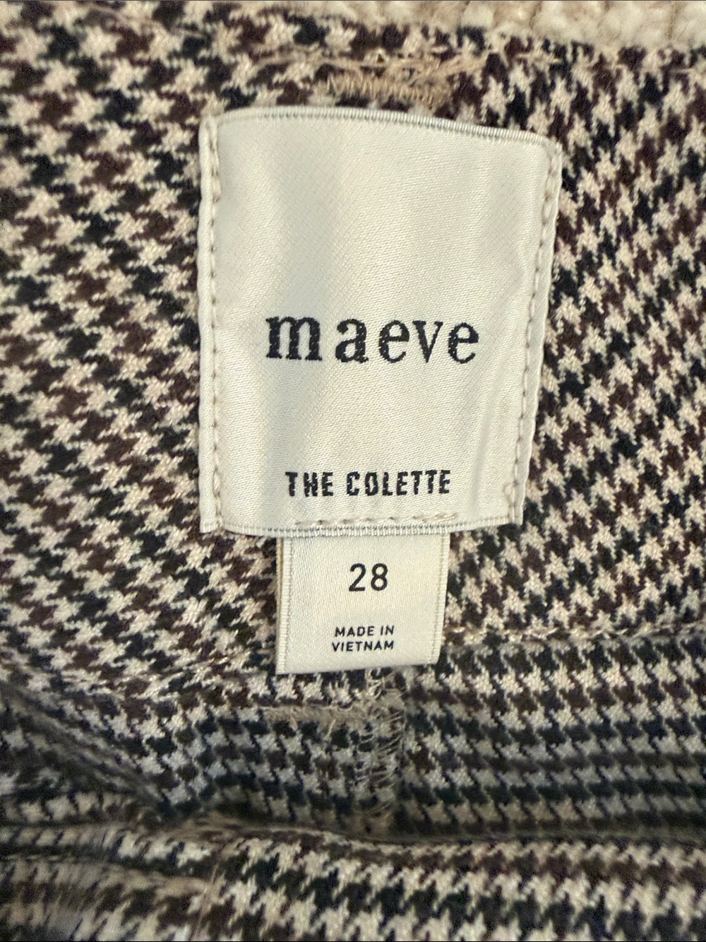 Maeve Black and Cream Wide-Leg Houndstooth Pants - Picture 2 of 8